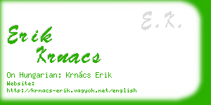 erik krnacs business card